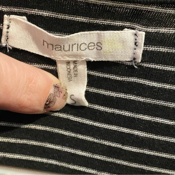 MAURICE’S Jersey Knit Tee Shirt Dress Small Black White - Picture 7 of 10